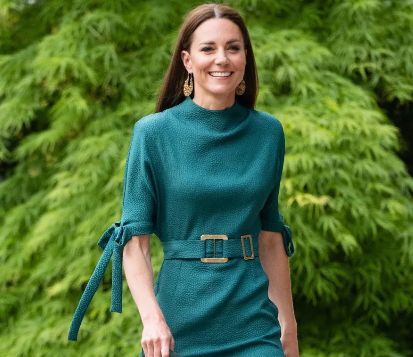 Kate Middleton Shows Off Her Sleek Duchess Style in a Belted Teal Dress
