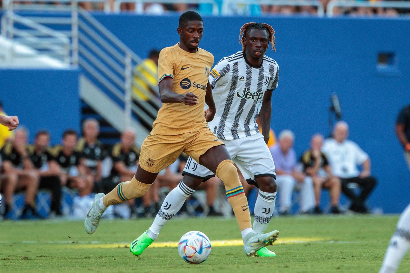 Dembele and Moise Kean both scored twice as Barca and Juventus' US friendly ended in