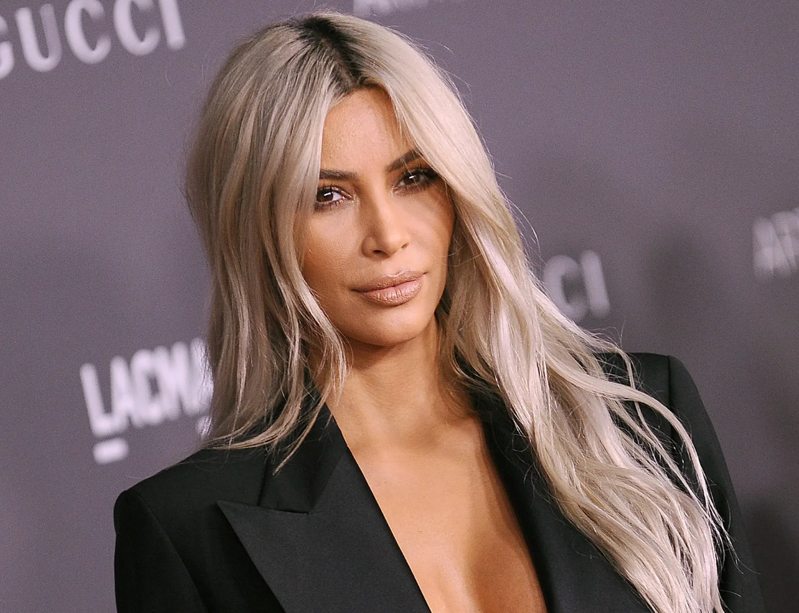 Kim Kardashian Turned Her White-Blonde Hair Silver