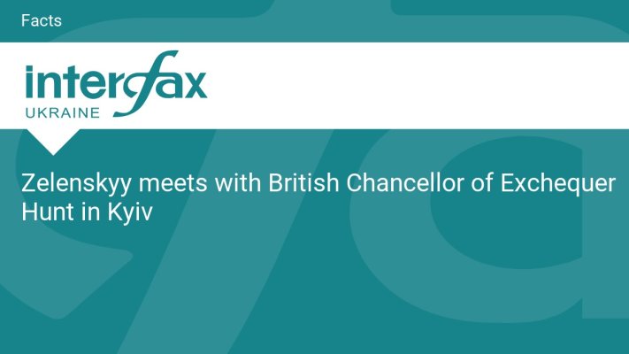 Zelenskyy meets with British Chancellor of Exchequer Hunt in Kyiv
